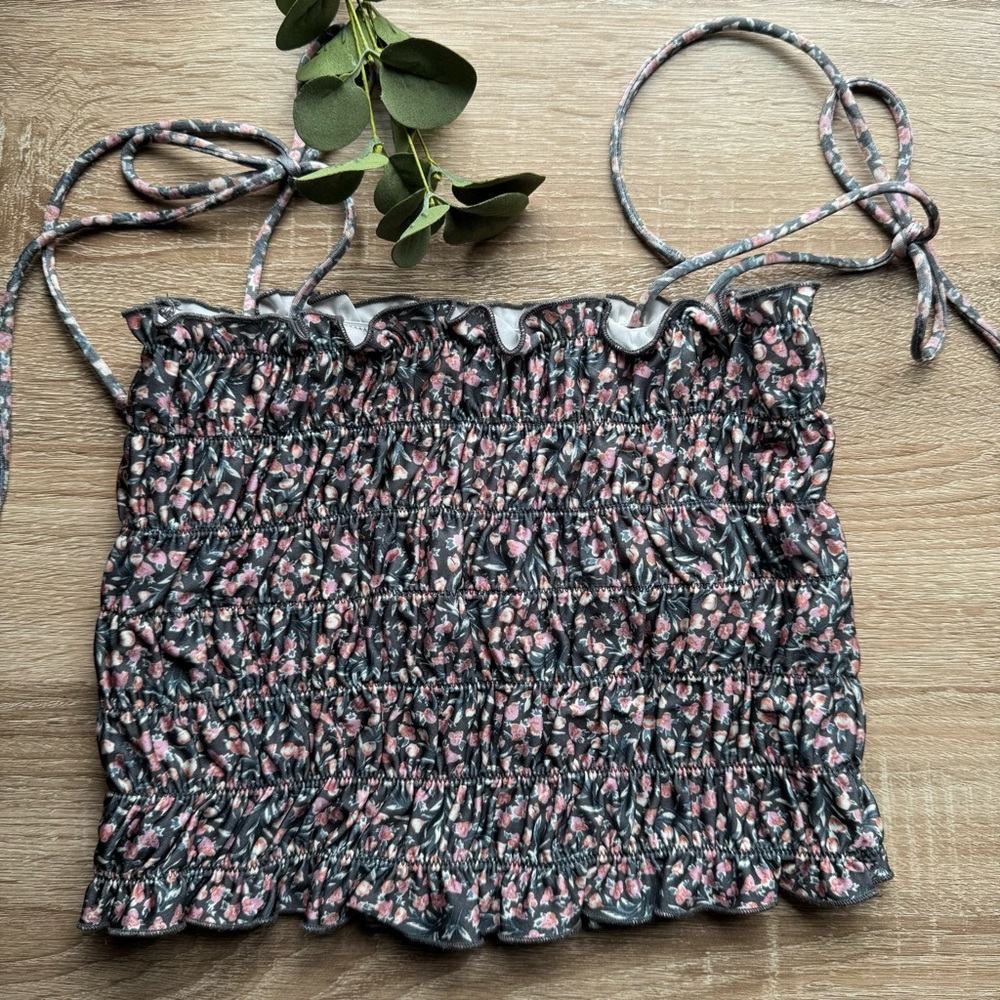 Urban Outfitter’s “Out From Under” Ruched Tube Top with String Ties - Floral